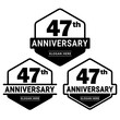 47 years anniversary celebration logotype. 47th anniversary logo collection. Set of anniversary design template. Vector and illustration. 