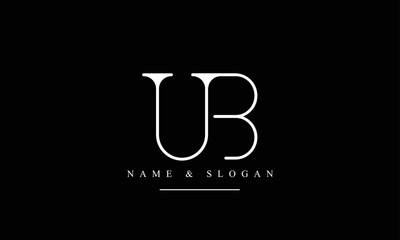 UB, BU, U, B abstract letters logo monogram