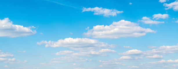 Wall Mural - blue sky background with white clouds