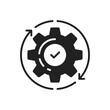 cog with tick icon like easy technical process