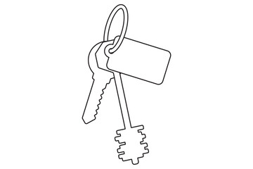 Wall Mural - Key icon for lock and open door in house. Safety and security protection symbol.