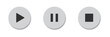 © Burbuzin - Play, pause and stop buttons with shadows. Flat vector illustration.