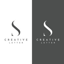 Logo Design Abstract Template Initial Letter S Element With Geometry. Modern And Minimalist Artistic S Symbol.