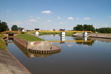 Kozle Lock (Śluza Koźle) And Barrage Or Water Step On The Odra River In Kędzierzyn-Koźle.