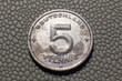 5 pfennig coin close up