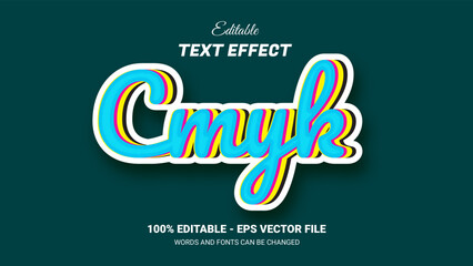 Wall Mural - cmyk editable text effect