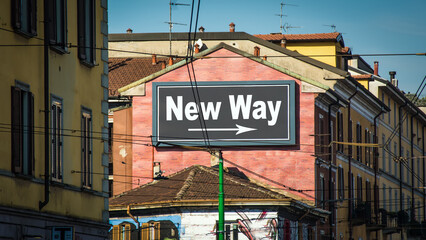 Wall Mural - Street Sign New Way