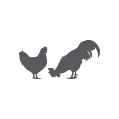 Wall Mural - rooster icon and hen icon vector illustration. flat vector Farm Animal illustration. Chicken logo. Vector illustration