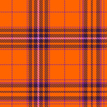 Scottish Plaid Seamless Pattern, Harvest Collection, With Pumpkin Red And Magic Purple