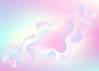 Wall Mural - liquid flow holographic pink 3d neon lava lamp vector geometric background for banner, card, ui desi