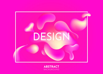 Wall Mural - liquid flow purple, pink 3d neon lava lamp vector geometric background frame for banner, card, ui de