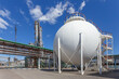 Big gasholder in chemical plant.