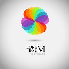 Wall Mural - Rainbow flower logo. Vector illustration