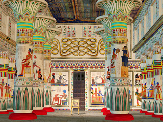Wall Mural - egyptian hall - an egyptian temple was a sanctuary and holy place where egyptians came to worship th