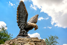 Eagle Sculpture In Pyatigorsk, Stavropol Krai, Russia. Old Symbol Of Pyatigorsk Installed In 1901. 