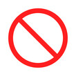 Prohibition symbol. Warning is prohibited from entering. Circle red warning icon. Not allowed Sign. Illustration of traffic sign in flat style. Transparent background. Png illustration