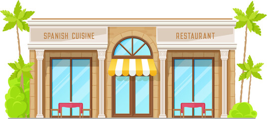 Sticker - Spanish cuisine restaurant building icon, facade