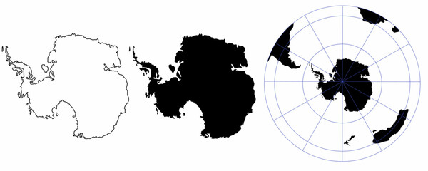 Sticker - antarctica map set isolated on white background