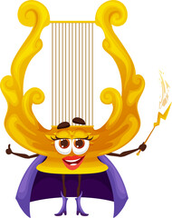 Sticker - Cartoon musical lire fairy character, funny harp