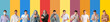 Leinwandbild Motiv Set of sick men on color background