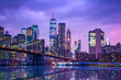 Reflection New York, United States - Brooklyn Bridge and Manhattan-