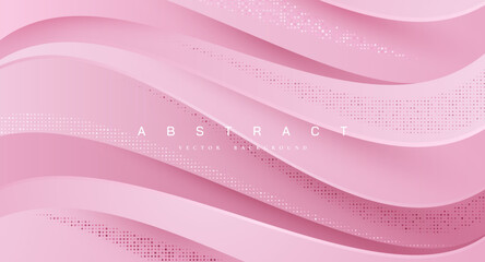 Wall Mural - abstract pink background with wavy shape. trendy abstract wave background.