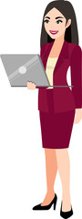 Wall Mural - Businesswoman cartoon character set. Beautiful business woman in office style smart suit