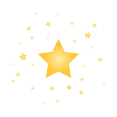 Wall Mural - Golden yellow shining stars with sparkle boho on white background concept good night flat vector design.