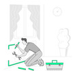 © welovegraphics - man is repairing a radiator in his room