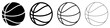 Basketball ball icons set. Basketball ball isolated icon. Black basketball symbols. Vector illustration.