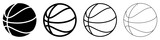 Fototapeta Sypialnia - Basketball ball icons set. Basketball ball isolated icon. Black basketball symbols. Vector illustration.