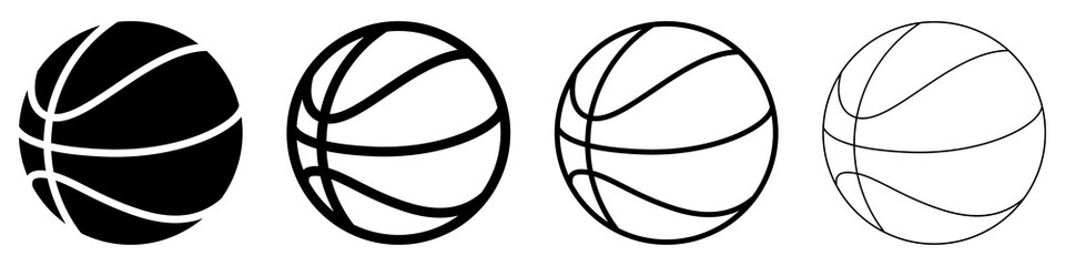 Wall Mural - basketball ball icons set. basketball ball isolated icon. black basketball symbols. vector illustrat