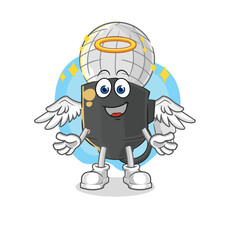 Canvas Print - mic angel with wings vector. cartoon character