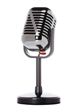 Retro Style Microphone Isolated On Transparent Background