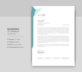 Wall Mural - Creative letterhead format template, business style letterhead design template. Company letterhead template designs. Letterhead, flyer template.	