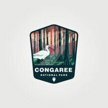 Congaree National Park Logo Vector Vintage Symbol Illustration Design