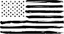 Vector Of The Distressed American Flag