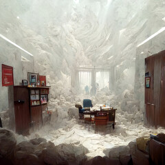 paper storm in the office