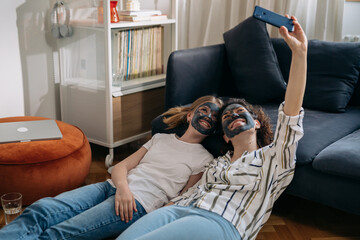 mother and daughter having fun at home