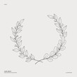 Hand drawn vector laurel wreath. Wreath of  eucalyptus branches and leaves. Linear illustration. Botanical Design elements. Perfect for wedding invitations, greeting cards, prints, posters, logo