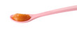 © New Africa - Spoon of tasty pureed baby food isolated on white