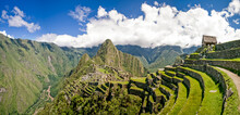 Inca Ruins Area At Pisac In Peru. Traveling To Soth America