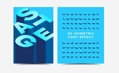 Wall Mural - Isometric font display typeface. Typography a to z minimal design. vector illustration of word