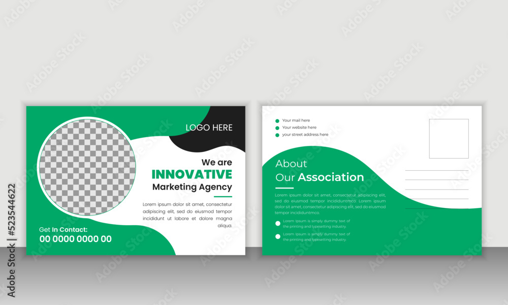 Creative modern post card layout design template Stock Vector | Adobe Stock