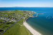 © mark_gusev - Stunning sandy beach and blue ocean and sky. Aerial view. Mullaghmore town area in county Sligo, Ireland, Popular travel destination with beautiful nature scenery and water sports. Warm sunny day.