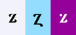 Set of letter Z minimal logo icon design template elements