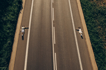 highway in the city with people 