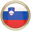 Badge with the Slovenian flag isolated on transparent background