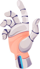 Aufkleber - Сyborg hand, human robot fingers of cyber AI