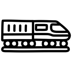 Wall Mural - handdrawn cargo train icon